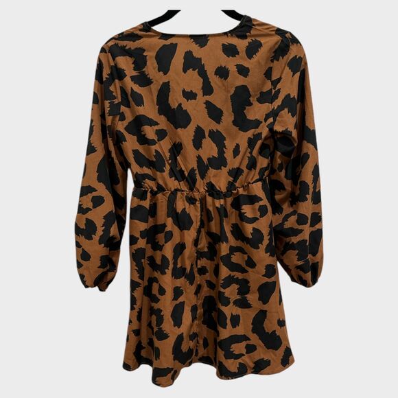 Shein Tween Girls Leopard Print Wrap Dress SZ 140/10Y EUC - Picture 3 of 6